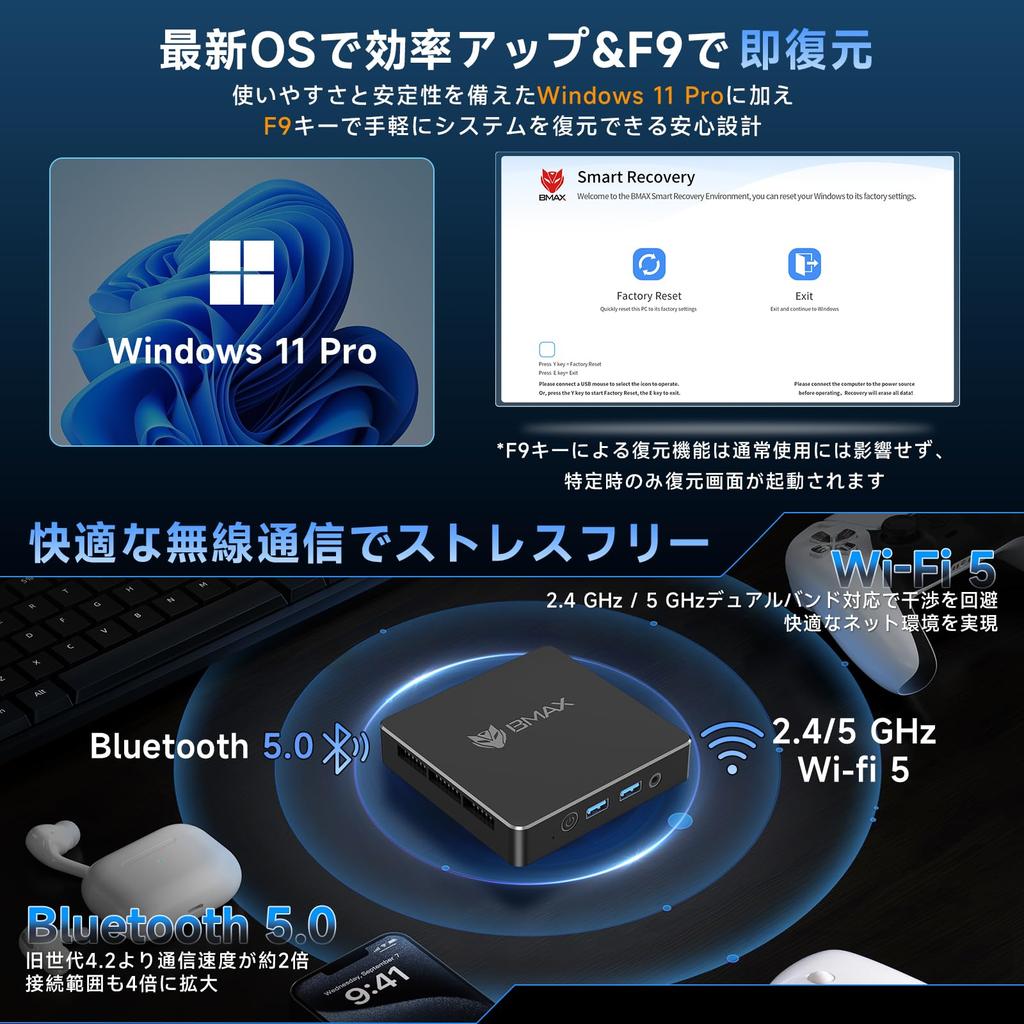 Intel N95 Mini PC Faster Than the with 12GB DDR5 Memory 512GB SSD DDR4 Windows 11 Cooling HDMI x Wired and Bluetooth B4 Mini (4-Core/4-Thread, N97) +