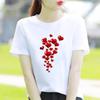 Bottom Shirt Ins Sweet Simple Flowers Round Neck Wear FeUnisex Print Fashion Internet Celebrity Commuter Shortsleeved Tshirt