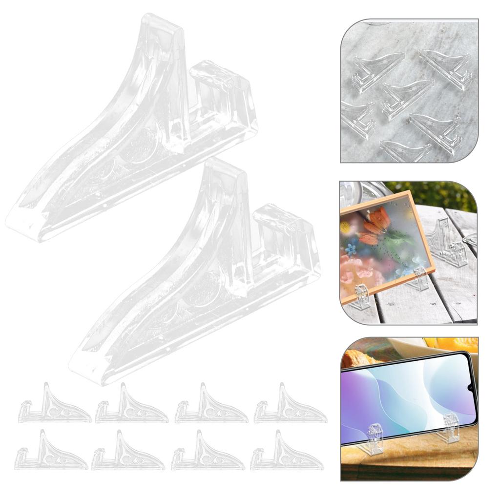 10Pcs Picture Frame Stand Desktop Display Base Multi-Functional Plastic Pedestal for Photo Certificate Phone Artwork Showcase