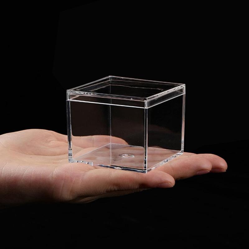 SmallShort Square Transparent Plastic Box Food-grade Wedding Candy Box with Lid Storage Box