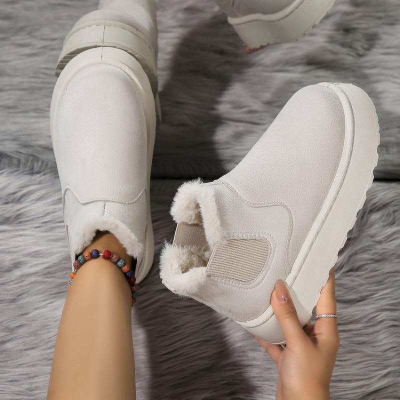 Large Size Medium Tube Thick-soled Snow Boots for Women, New Autumn and Winter Models, One-pedal Fashion Cotton Shoes for Women