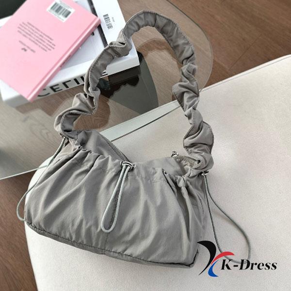 Shirring String Shoulder Bag Nylon Two-way Cross Bag