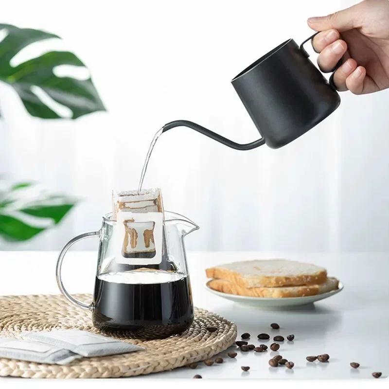 350/600ML Stainless Steel Drip Kettle Swan Neck Thin Mouth Pot Non-stick Coating Food Grade Gooseneck Drip Kettle Coffee Tea Pot