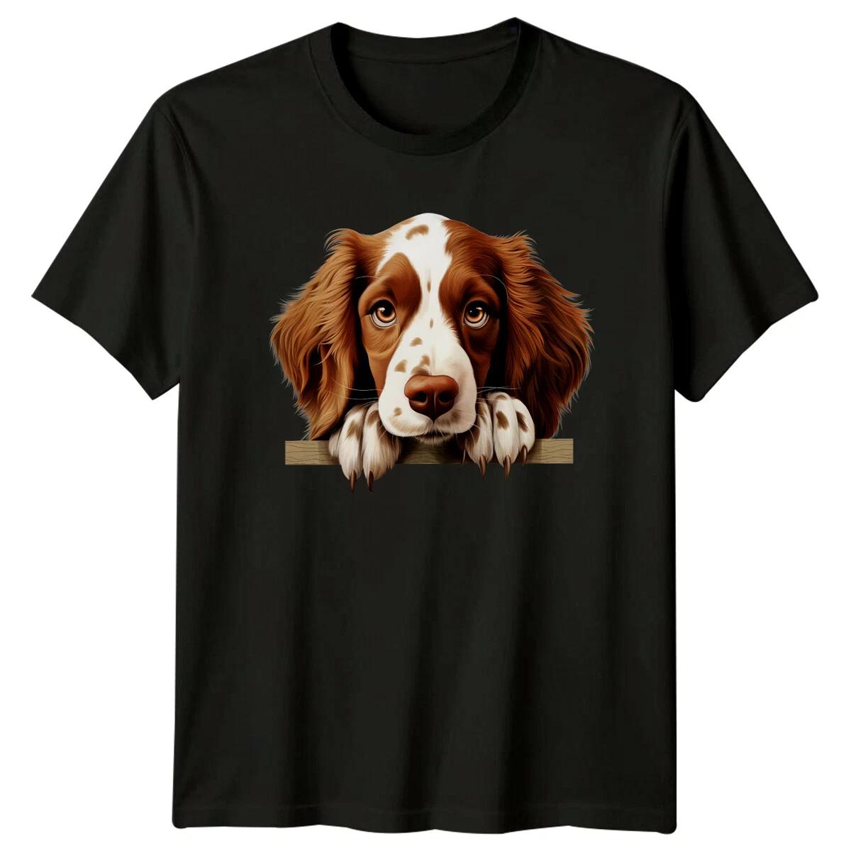 Springer Spaniel Puppy Dog Peekaboo Cute Pet Animal Breed T-Shirt XL