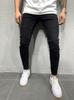 Petit De Français Men's Denim Jogger Pants, Distressed Jeans, Rider Jeans, Motorcycle Jeans, D-46 (L, Blue)