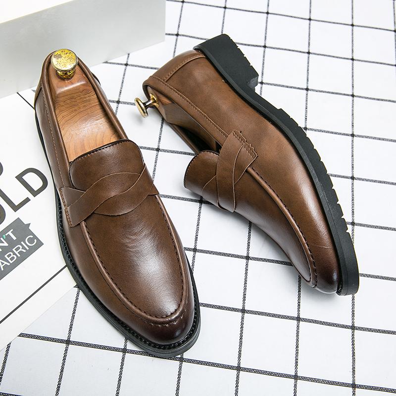 British Business Social Shoes Men High Quality Brogue Leather Shoes Men Formal Leather For Men Comfy Casual Office Loafers Men