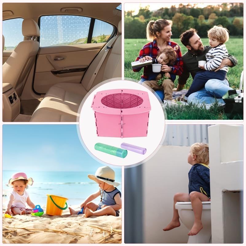 1pcs Car Foldable Toilet Portable Travel Potty for Adults Kids Leak-Proof Design Lightweight Commuting Camping Toilet Seat