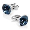 Silver Cufflinks - Women' Men' Perfect Gift Idea for Husband Wife - Denim Blue - Silver 925