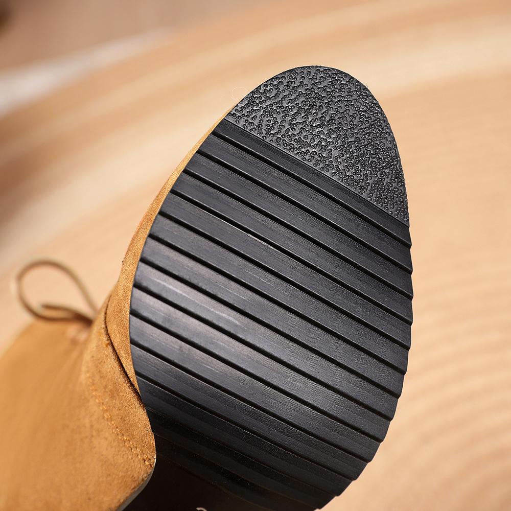 Black Brown Women Mid Calf Boots Pointed Toe High Heel Big Size 45