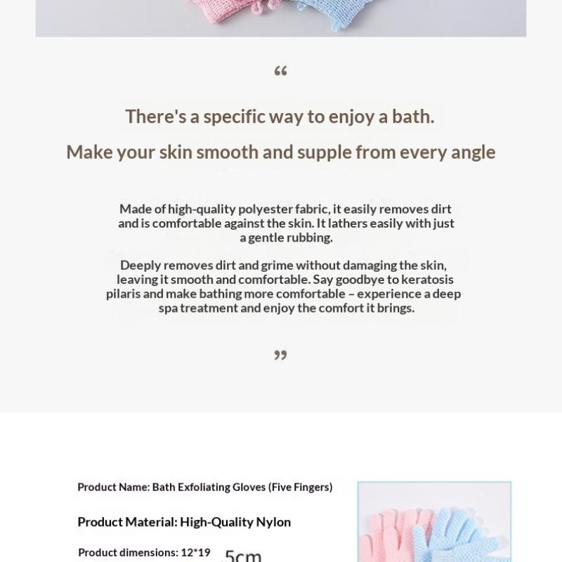 Exfoliating Bath Gloves Soft Massage Shower Gloves For Deep Cleansing & Dead Skin Removal