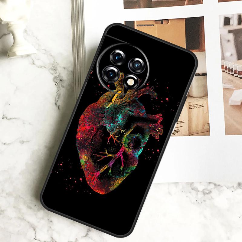 Human Heart Brain Lungs Case For OnePlus 12 12R 11 9 10 Pro 10R 9R 8T 10T Nord CE 2 3 Lite 2T N10 N20 N30 CE4 Cover