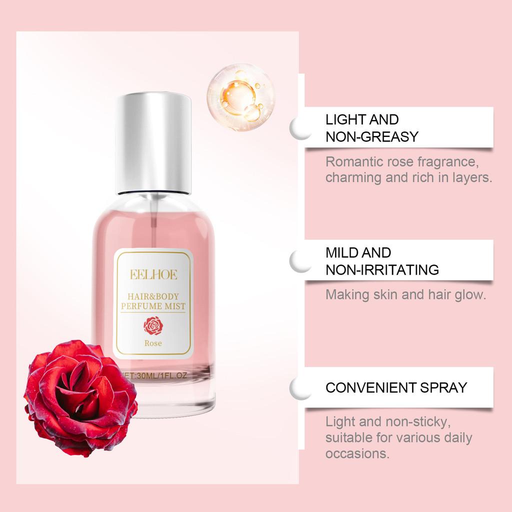 Eelhoe Rose Body And Hair Perfume Spray Elegant Fresh Fragrance For All Day Charm