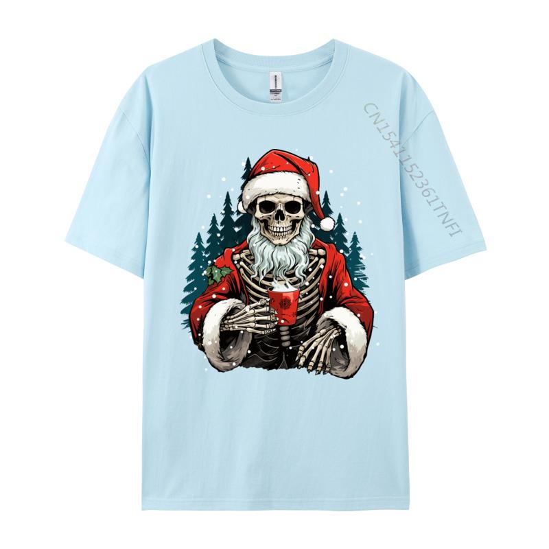 Skeleton Santa Dead Inside Santa Christmas Skull Funny T-Shirts Novelty Birthday Gifts Tees Tops Cotton Black T-Shirt