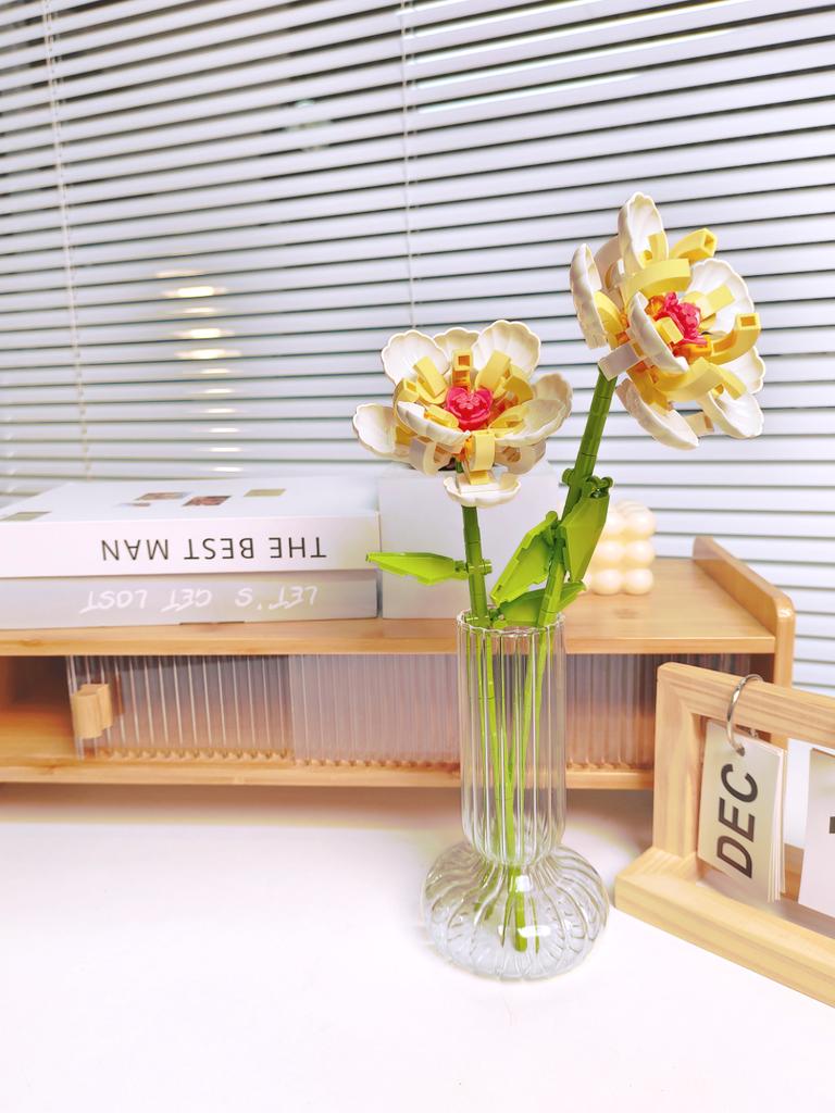 Blocchi da Costruzione Bouquet Rosa Girasole Eterno, Mini Mattoncini Fai da Te per Adulti, Regalo che Non Appassisce per San Valentino Anniversario Decorazione per la Casa