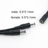 5pcs long 70cm 1 Female to 2 way Male 18awg 12V DC Power Supply Splitter Plug connector Camera Cable 5.5x2.1mm Adapter