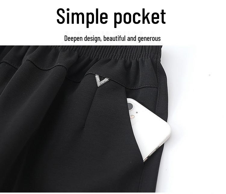 Elastische Bundhose mit geradem Bein für Frauen mittleren Alters und ältere Frauen - Vielseitige Freizeithose mit Taschen für Frühling und Herbst.