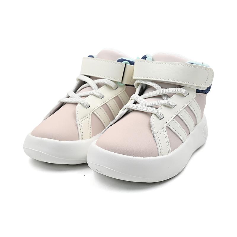 Adidas Grand Court Comfortable Durable Warm High-Top Walking Shoes Baby Shoes Pink JR2582