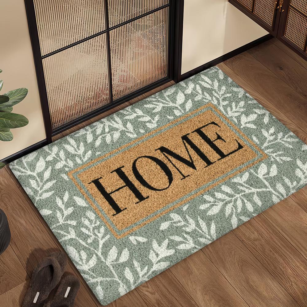 H-Home Cute Welcome Cozy Door Mat Bath Microfiber Decorative Versatile Flannel Floor Mat Quick Dry Absorbent Non-slip Sole