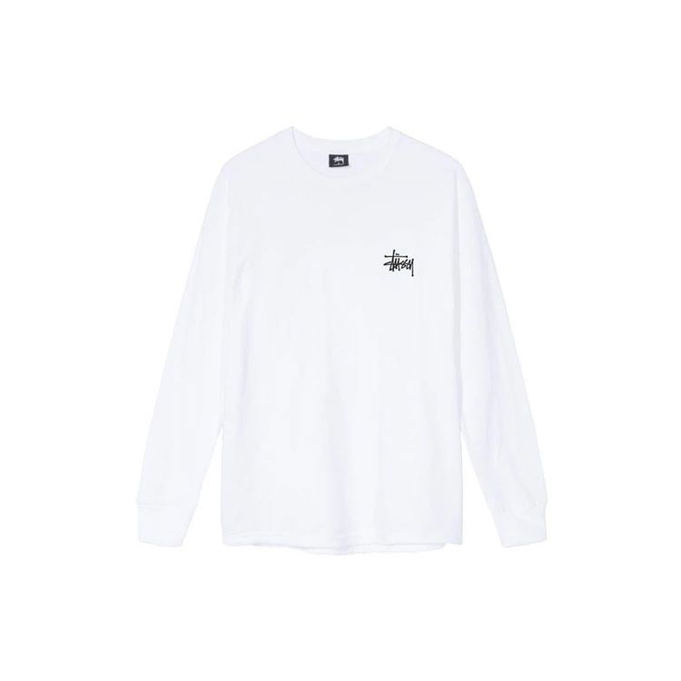 Stussy Basic Long Sleeve Tee Unisex Tops White 1994143