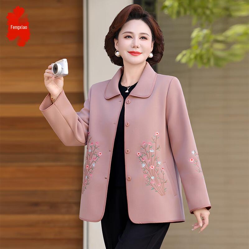 Fengxiao Women s Embroidered Lapel Jacket XL