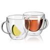 Insulated Double-Walled Glass Cup with Handle - Transparent Milk, Water, Coffee, Tea Cup