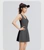 Kangnian Zipper Jumpsuit Skirt: Anti-Exposure Tennis & Running Dress