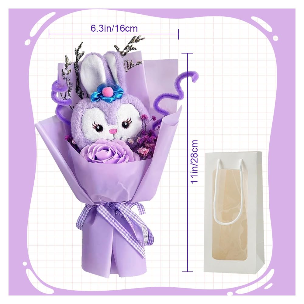 Sanrio Flower Bouquet Featuring Stella Lou and Duffy Plush Popular and Creative Gift for Interior Artificial Gift with Message Perfect for Entrance