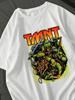 White Oversized T-Shirt with Teenage Mutant Ninja Turtles Print
