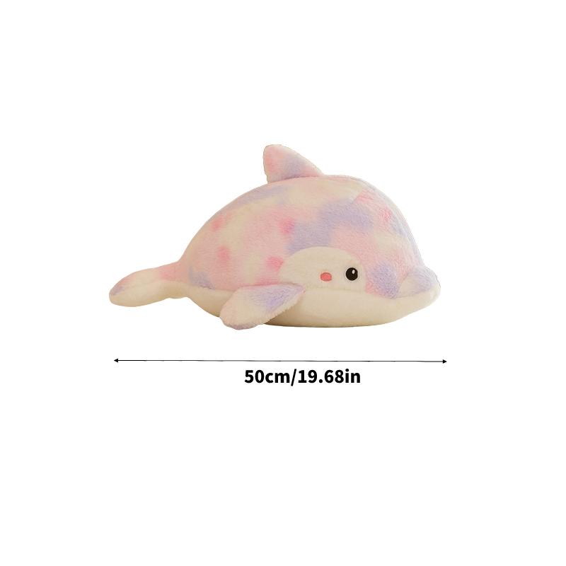 

Плюшевый дельфин тай-дай игрушка кукла мягкая игрушка подушка для сна подарок компаньон 50cm/19.68in розовый