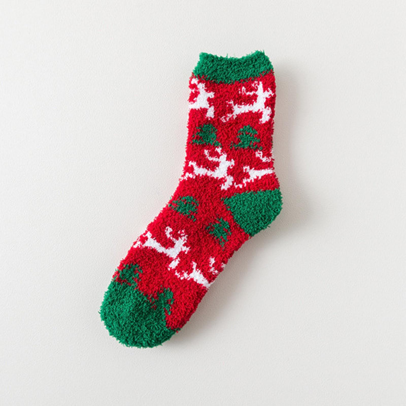 

Женские рождественские толстые носки из кораллового флиса плюс флисовые теплые носки в пол в носках-трубках One size