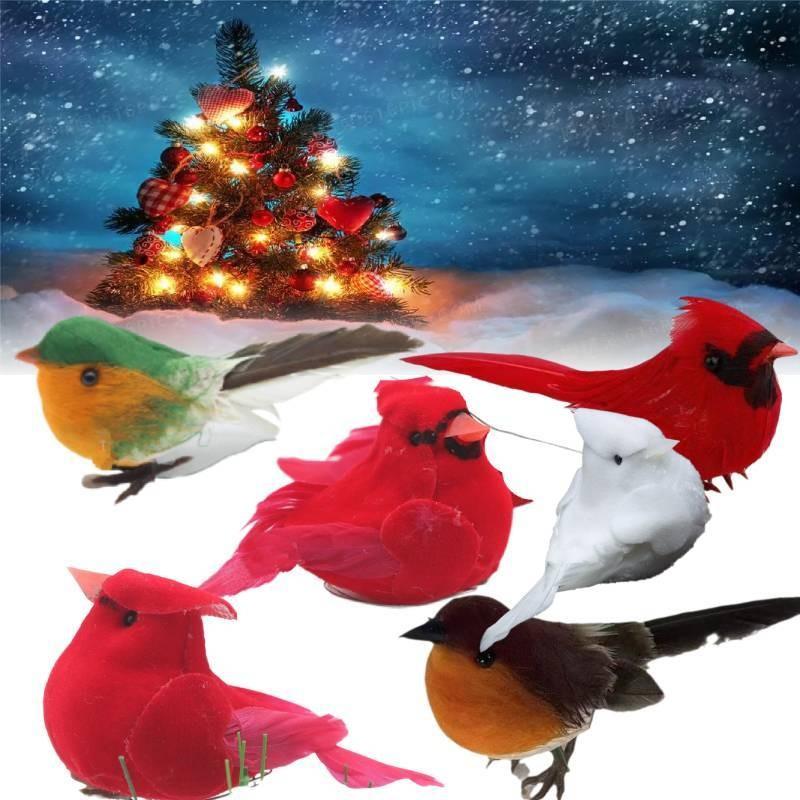 Entzückender künstlicher Feder Rotkehlchen Vogel Weihnachtsbaumschmuck Bastelstück