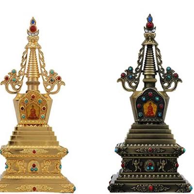 7palcová vyřezávaná tibetská buddhistická stúpa s nástrojem Vantage do pokoje