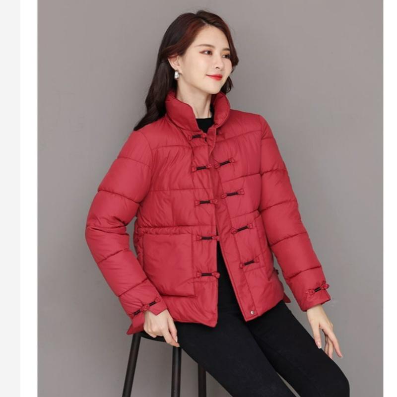 Retro Literární a Umělecká Spona na Talíř Stojáček Zimní Dolů Vycpaná Bunda Dámská Volná Zesílená Vše ke Všemu Teplá Chlebová Bunda Vycpaná Bunda