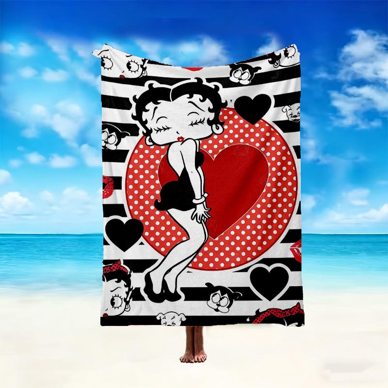 1pc Betty Boop Blanket, Home Printed Throw Blanket - Soft Blanket Gift for Family, Washable Sofa Bed Blanket