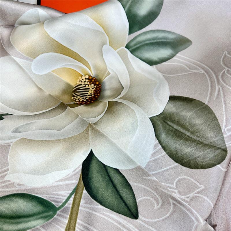 53*170cm High-grade 100% Mulberry Silk Scarf Lotus Luxury Shawl Neckerchief Gift Spring Autumn for Women