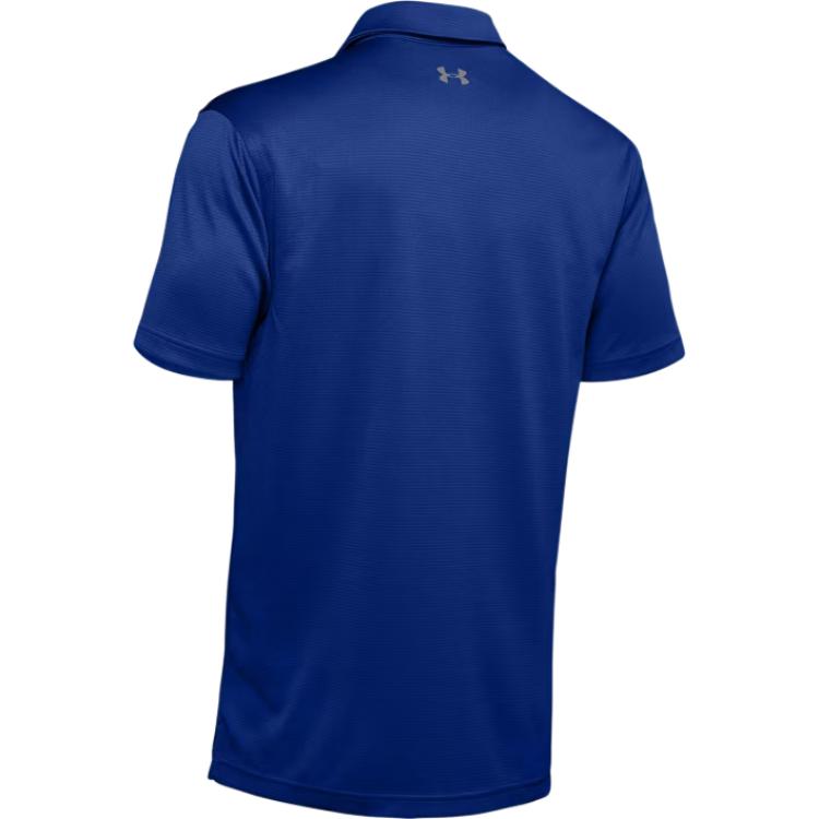 Under Armour Solid Fit Logo Print Short Sleeve Polo Shirt Men Tops Blue 1290140-400
