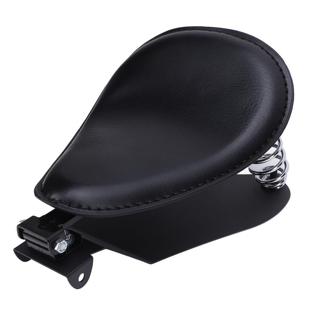 Motorcycle Solo Seat with Spring Bracket Kit Faux Leather Strong Support Universal Fit for Retro