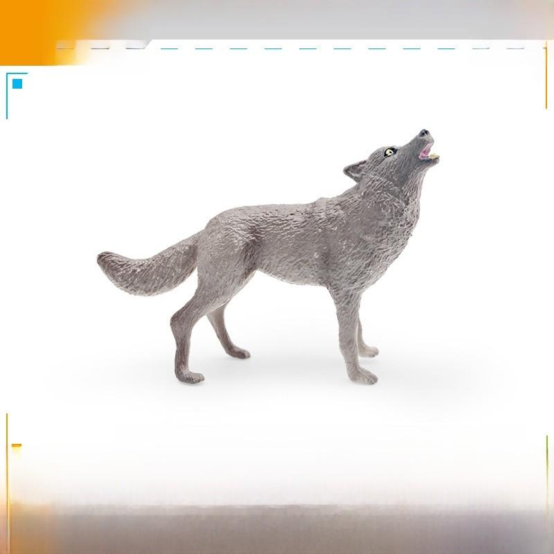 Wild Animal Pvc Gray Wolf Model With Realistic Design For Childrens Educational Play