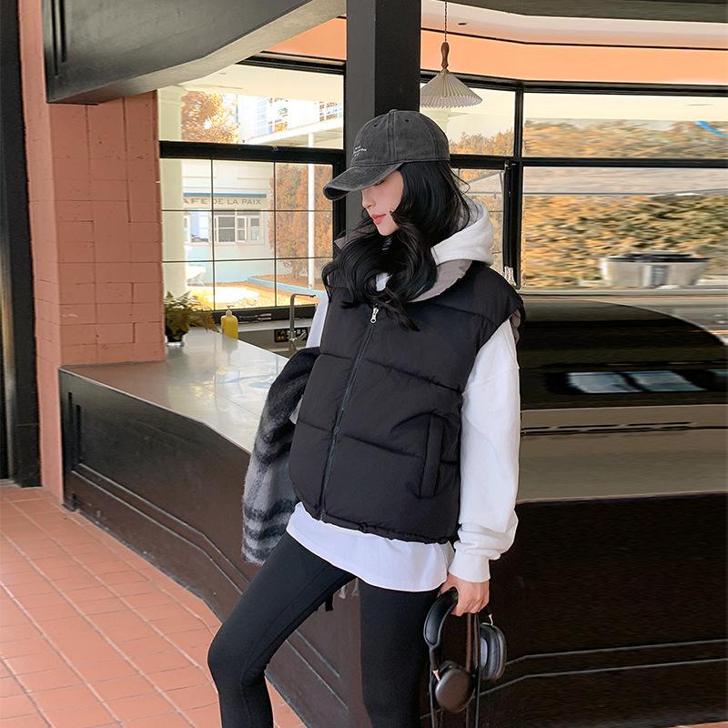 Double-sided down cotton vest women's autumn and winter new loose vest vest jacket