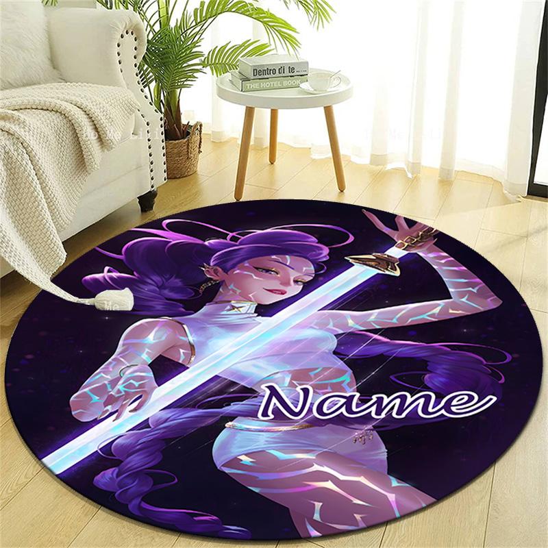 Personalized K-KPop Demon Hunters Round Chair Office Rug - Perfect for Mat, Office Chair & More - Ideal Gift for Birthdays and Holidays