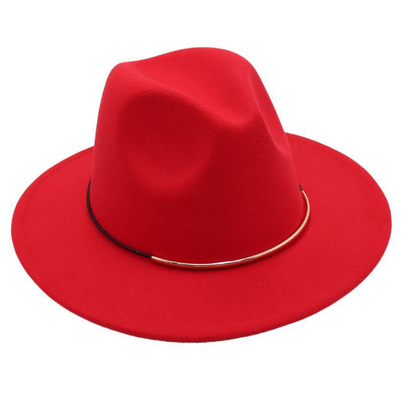 Top Hat Wool Felt Hat Men'S And Women'S Wool Hat Jazz Hat Flat Edge Sun Hat Tide