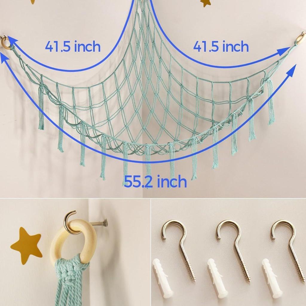 Large Plush Toy Hammock Net for Stuffed Animal Storage In Children's Bedrooms