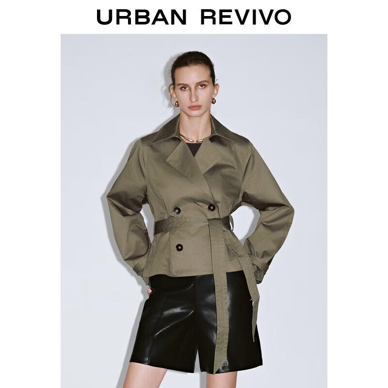 Женский двубортный тренч UR 2025 Осень с поясом S