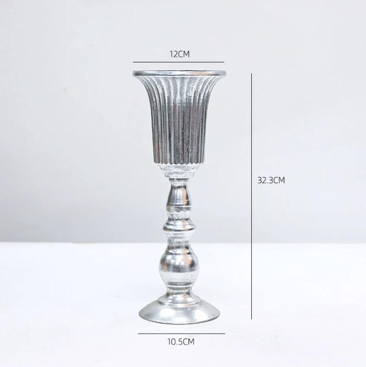 Vintage Klassisk Silverjärn Blombukett Dekoration Hemrum Bord Blomkruka Prydnader Kontor Butik Blomsterarrangemang Hantverk