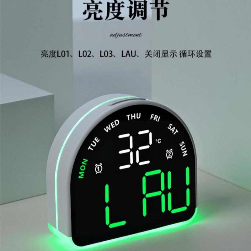 Nordic LED Display Electronic Alarm Clock Creative Ambient Light Multi-functional Decorative Table Clock Bedroom Wake-up Watch