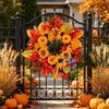 Thanksgiving Wreath Decorative PVC Floral Ring Door Wall Hanging Party Home Decoration
