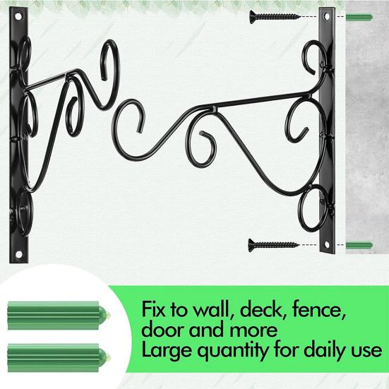 Metal Wall Hook Wall-mounted Plant Hanger Hook with Screws Heavy-Duty Hook for Flower