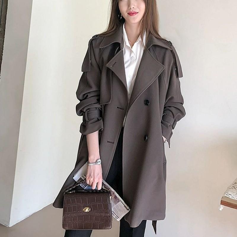 Womens Oversized Trench Coat 2026 Plus Size A-Line Longline Outerwear Chic Office Lady Style