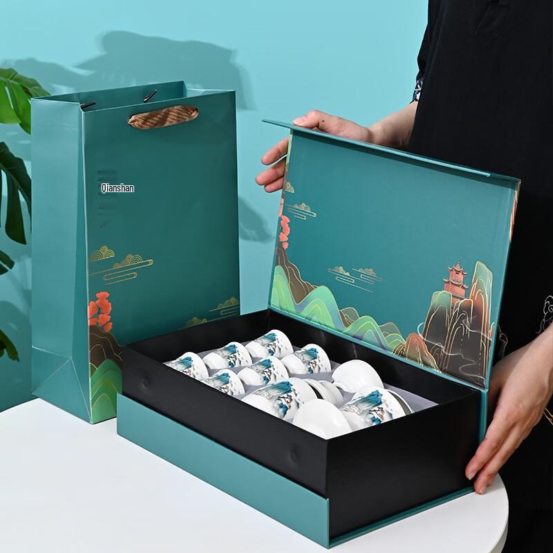 Dehua Ceramic Kung Fu Tea Set - 'A Thousand Li of Rivers and Mountains' Edition