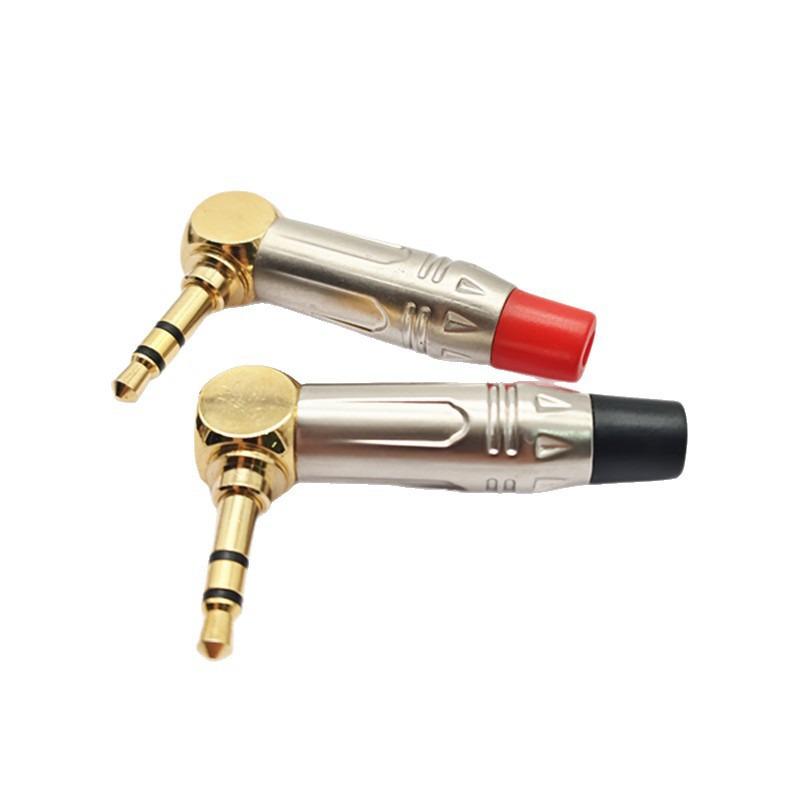 Zinc Alloy 90° L-shaped 3.5mm Stereo Earphone Cable Soldering Plug